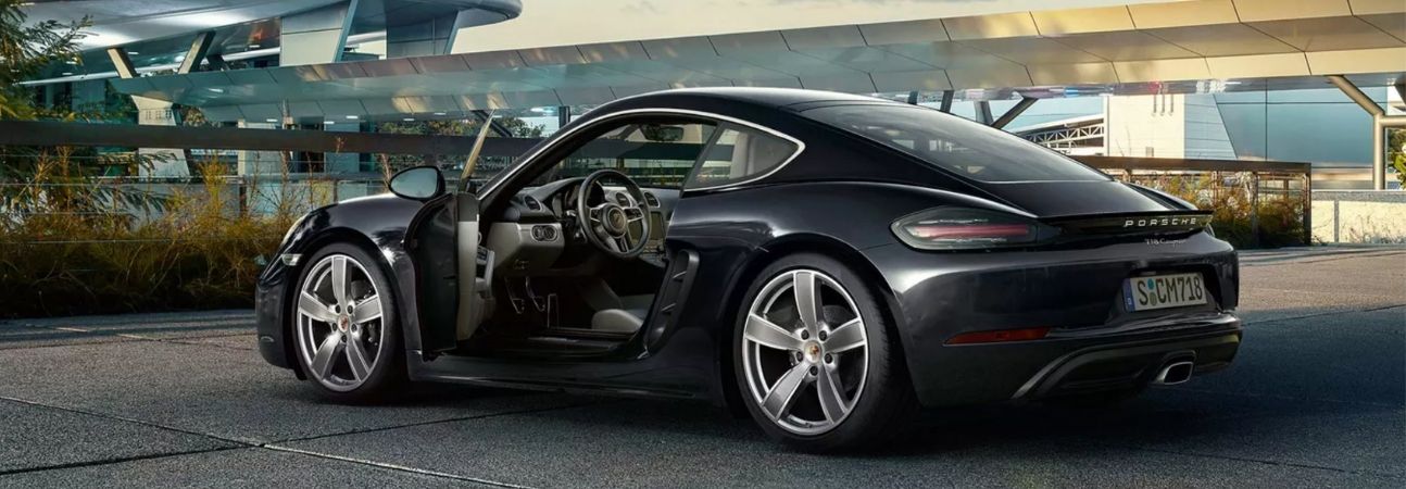 2020 porsche 718 cayman parked in the city